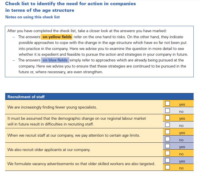 Analysis of actual situation An age structure analysis shows the actual age structure of the