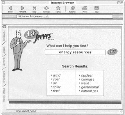 is less efficient than (1) (Total 5 marks) Q3. Meera used the Internet to find out about energy resources. The drawing below shows what Meera saw on her computer screen. (a) Coal is a fossil fuel.