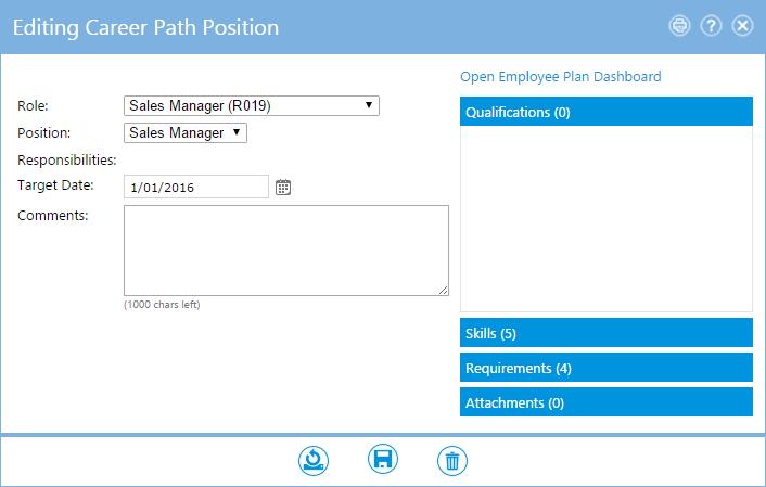 Select the title of the Career Path Position that you want to make changes to.