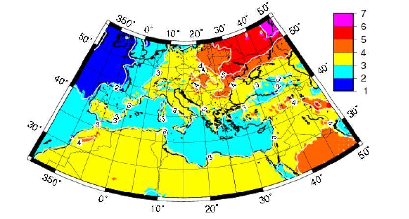 Climate change Winter Summer Surface Air Temperature ( C): 2070-2099 vs.