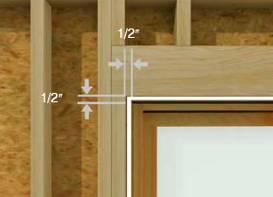 Opening and Framing Requirements Rough openings (RO) 1" wider and ½"