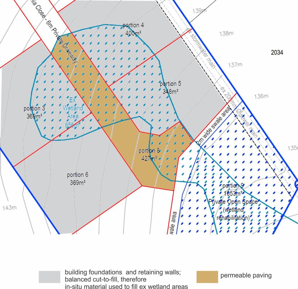 Figure 4: Building material to be used in existing wetland Stage 3: Relocation of Wetland As previously mentioned, the extent of the existing wetland will be relocated to the base of the site and in