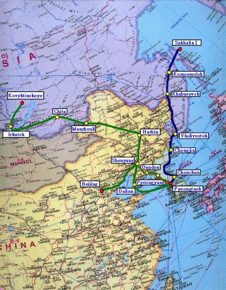 PNG Projects in NE Asia IRKUTSK PNG Project Pipeline route from Russia to China has determined.