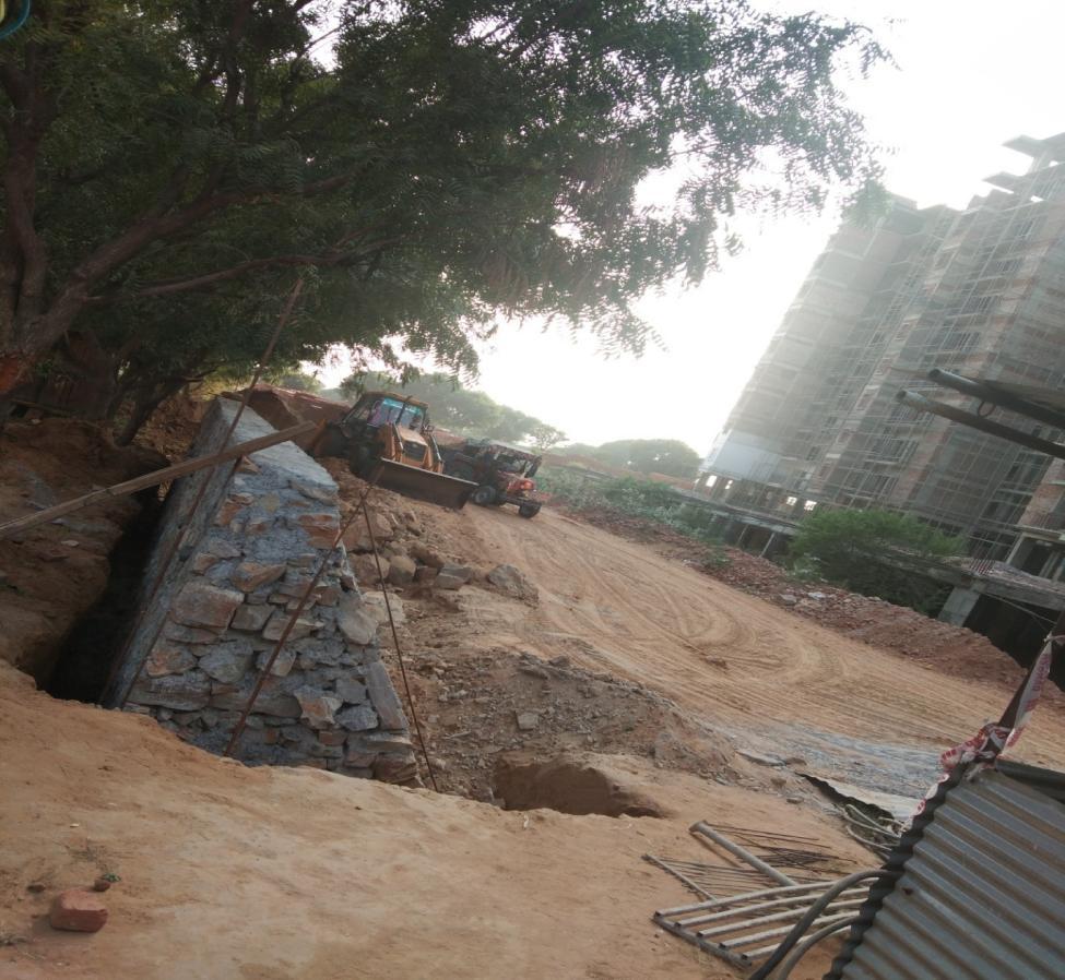 BOUNDARY WALL:- 1. Excavation, Dressing and PCC work is in Progress.