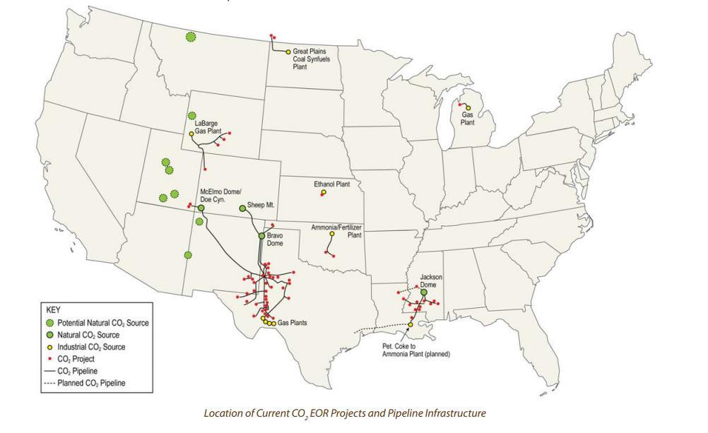 Location of Current CO 2 EOR Projects, Pipeline