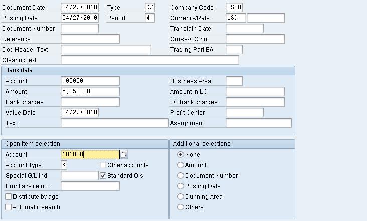 MM 4: Post Payment to Vendor Exercise Use the SAP Easy Access Menu to post a payment to a vendor. Time 5 min Task Issue a payment to Olympic Protective Gear to settle the Accounts Payable.