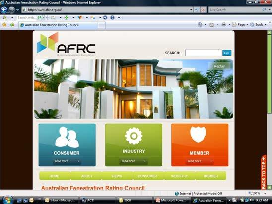 Australian Fenestration Rating Council Established in 2007 with support from NFRC AFRC is an international partner of the NFRC AFRC is the Australian body that sets and maintains the procedures and