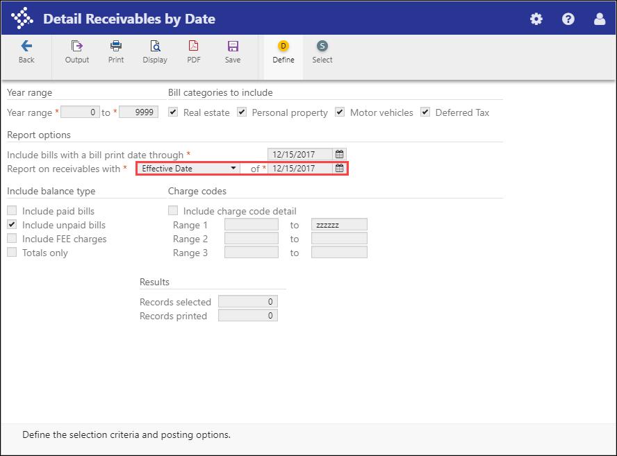 Detail Receivables by Date Jira Number: MUN-285351 Purpose: To include the general ledger effective date for receivables.