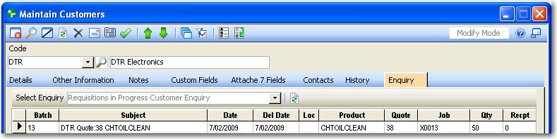 TIP: Drill down support allows you to double-click on a requisition (batch) number to see the details; or the quote; or the
