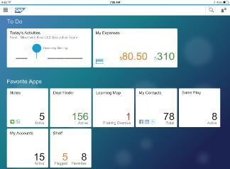 SAP Fiori - Design Concept All my tasks and activities in one place Deliver task-based user interfaces with seamless experience Provide the relevant tasks and