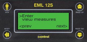 EML-12S SERIAL REMOTE CONCENTRATOR FOR REMOTE MONITORING OF NETWORK S PARAMETERS VISUALISATION For every device connected it s possible to visualise INSULATION S RESISTANCE, IMPEDANCE, TEMPERATURES