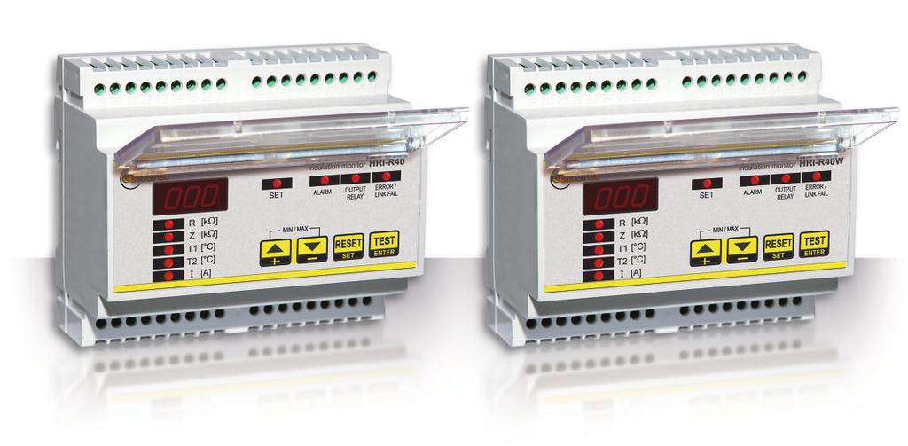HRI-R40 series HRI-R40W series GENERAL HRI-R40 series This device allow insulation monitoring to earth of supply network and thermal and electric overcharge monitoring of transformer.
