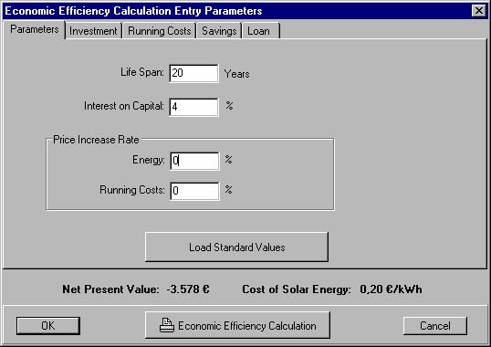 At the end of the simulation a selection dialogue opens so that you can view the results (report or graphics) or carry out an economic efficiency calculation. 3.