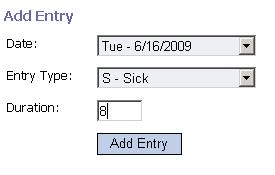 Adding entries to a timesheet and editing existing entries To add a new entry to a timesheet: 1. Select the day from the Date dropdown list. 2.