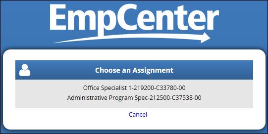 Selecting Assignment If you have only one job, or assignment, you will be directed to the Web Clock without any extra steps.