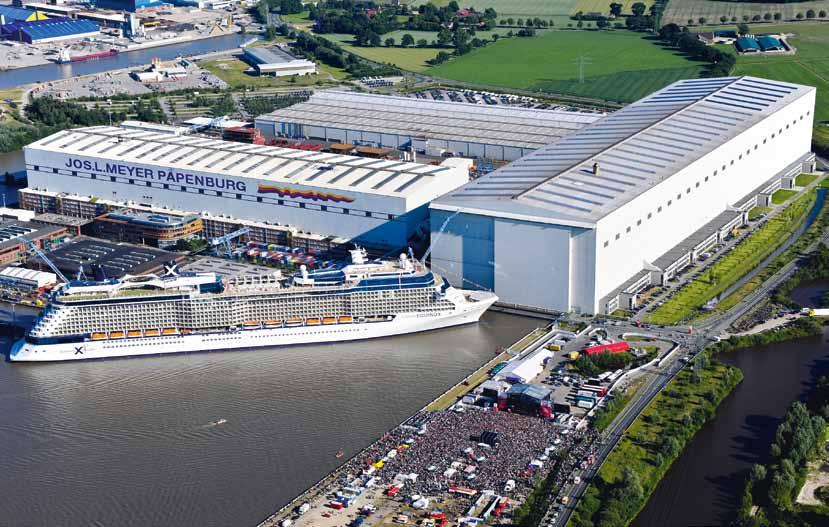 siempelkamp Nuclear Technology A view to the MEYER WERFT in Papenburg, Germany, during the shipyard festival in 2009 (photo: MEYER WERFT) Siempelkamp Krantechnik in permanent service for the MEYER