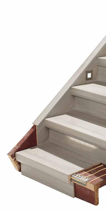 The trenovo system and its components Either as laminate- or vinyl staircase, the components of