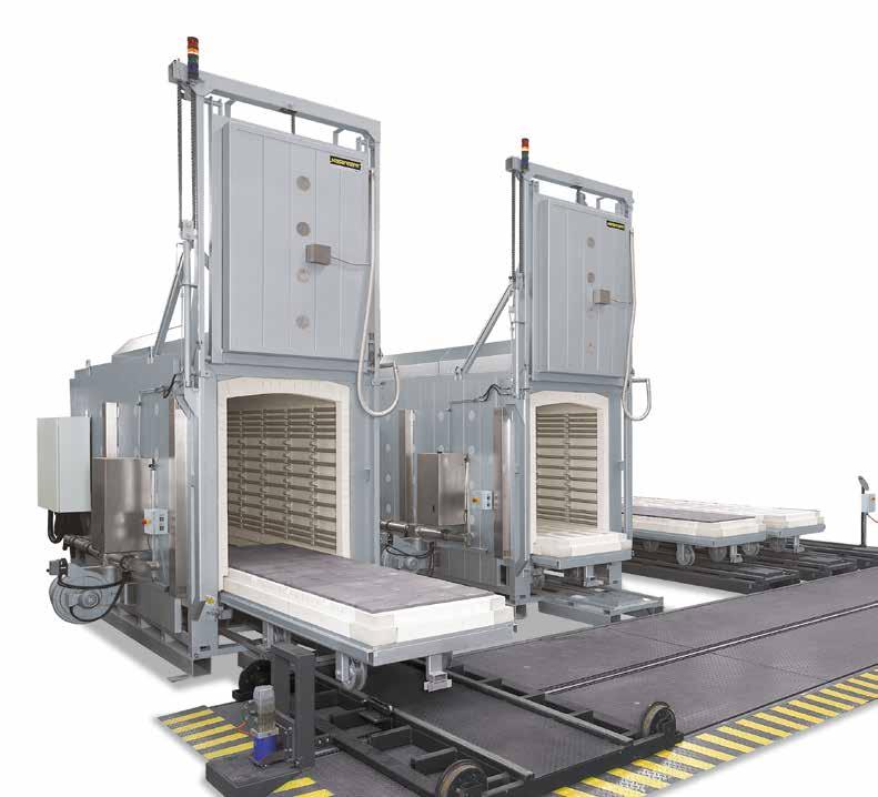 Bogie Hearth Furnaces Electrically Heated Combi furnace plant consisting of two bogie hearth furnaces W 5000/H and two additional bogies incl. bogie transfer system and incl.
