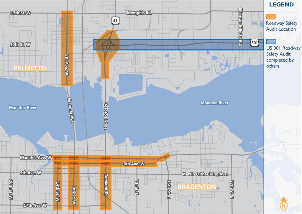E 16th Ave. E 15th St. E 27th St. Ellenton-Gillette Rd. Multimodal Enhancements BICYCLE / PEDESTRIAN The team has identified opportunities for new pedestrian and bicycle facilities.