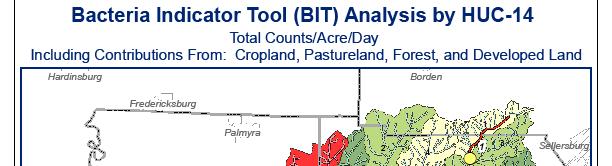 BIT Results Land Based Bacteria Sources Results indicated loadings are: Lower in Floyd Co Higher in