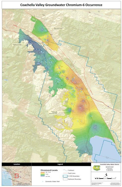 LOCAL Cr6 OCCURRENCE Found naturally in Coachella Valley groundwater Levels from <1 to 21 parts per billion (ppb) 1