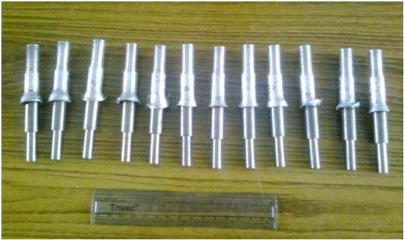 AA 6063stud samples of equal diameter and length with thread having a 1.75mm as pitch are prepared as shown in Figure4.2.