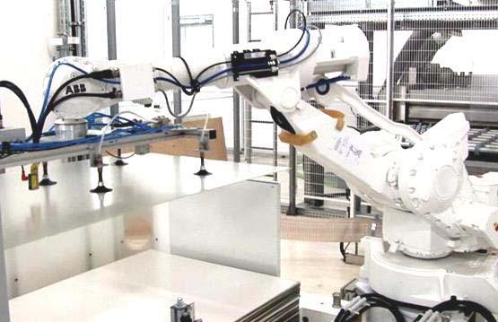Flexible material handing in module manufacturing Robot based glass, laminate and module handling