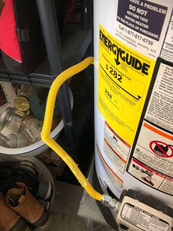 Water Heater: Virginia Water Heater: Location Mandated Disclosure-Yellow Garage Corrugated Stainless Steel Present and Home Built Prior to May, 1st of 2008 "Manufacturers believe that this product is