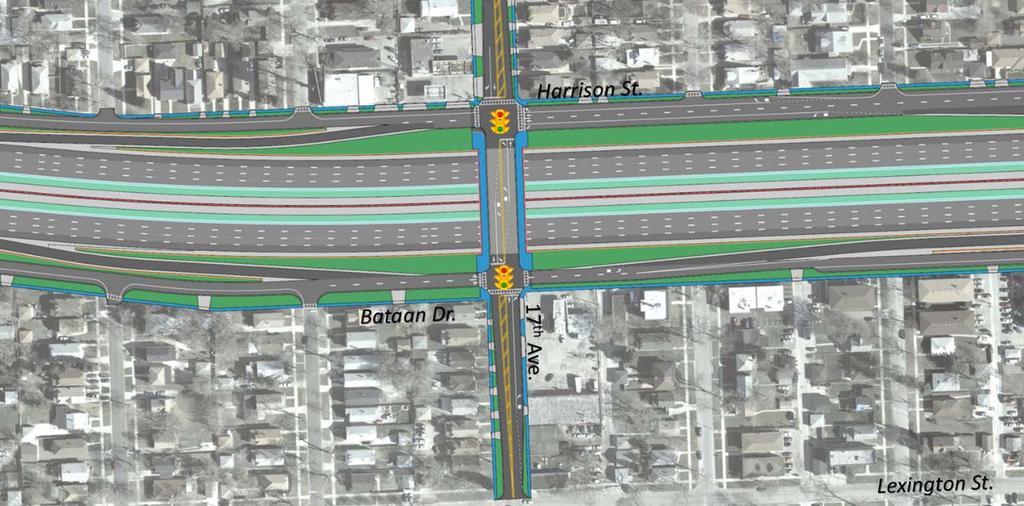 17 th Avenue The proposed interchange concept at 17 th Avenue will continue to provide full directional expressway access via improved slip ramp connections to/from Harrison Street and to/from Bataan