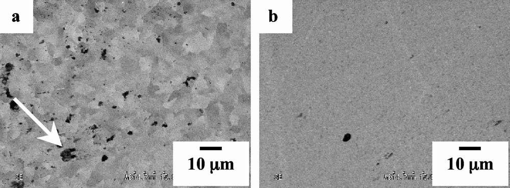 C690 Journal of The Electrochemical Society, 152 10 C688-C691 2005 Figure 6. FESEM observation of the lower Pt electrode after annealing. a With the 15 nm Ti seed layer; b with the 5 nm Ti seed layer.