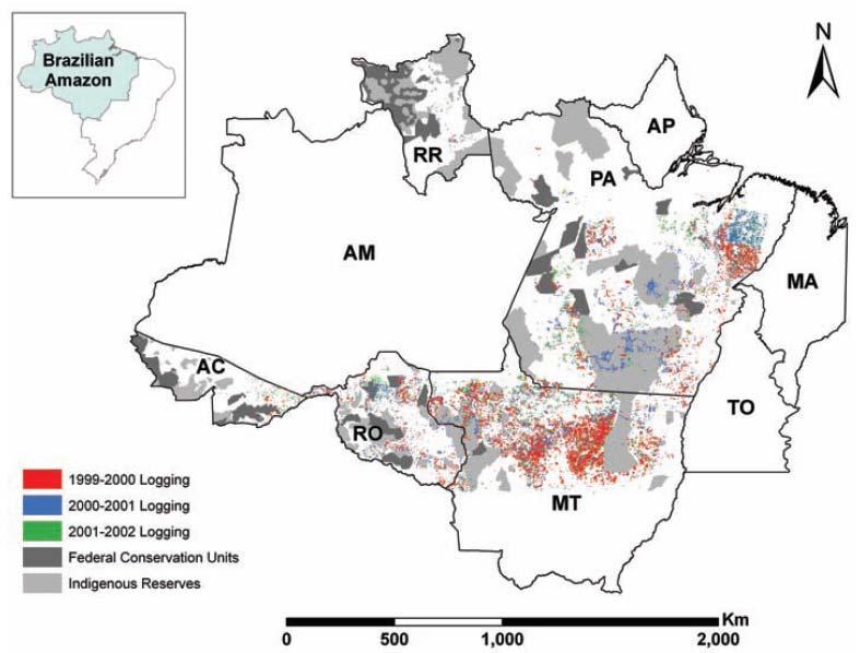 Only few large area examples Monitoring forest degradation has