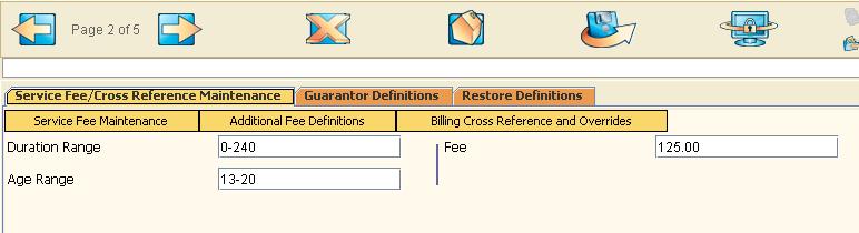 Service Fee/Cross Reference Maintenance o If you are setting up your fee/cross reference by any of