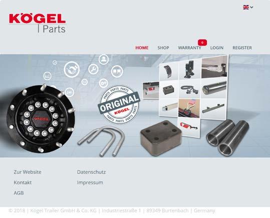 Quick and easy order placement via the Kögel Parts online shop You can purchase any spare parts you need quickly, at any time, from our Kögel Parts online shop.