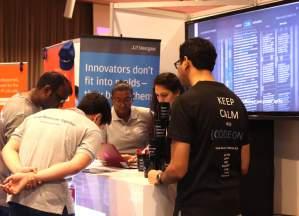 Recruiting package Hiring signage at booth Promotion of an in-booth Q&A with a technologist for recruiting purposes 1 Tweet from FOSSASIA Singapore Twitter about job
