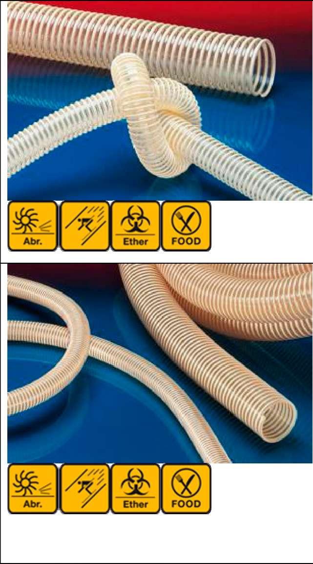 All-plastic hose PUR 385 - Light, smooth inner surface.