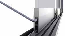 Height compensation of the ceiling rail up to 20 mm and height adjustment of the rollers up to 5 mm allow the sliding system to compensate easily for structural sagging of the eaves or lintel and
