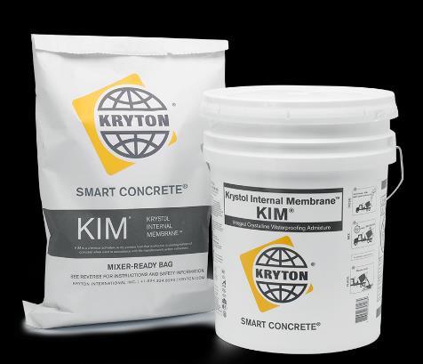 Krystol Internal Membrane (KIM ) DESCRIPTION Krystol Internal Membrane (KIM) is a hydrophilic crystalline admixture used to create permanently waterproof concrete.