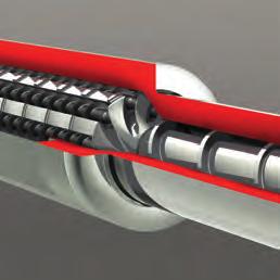 The extruder barrels which are cut into the drum of the multi rotation system are approximately 30% open to ensure the