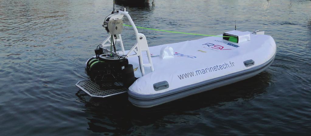 Coupled with an articulated bracket at the back of the RSV, the ROV is launched and recovered easily and