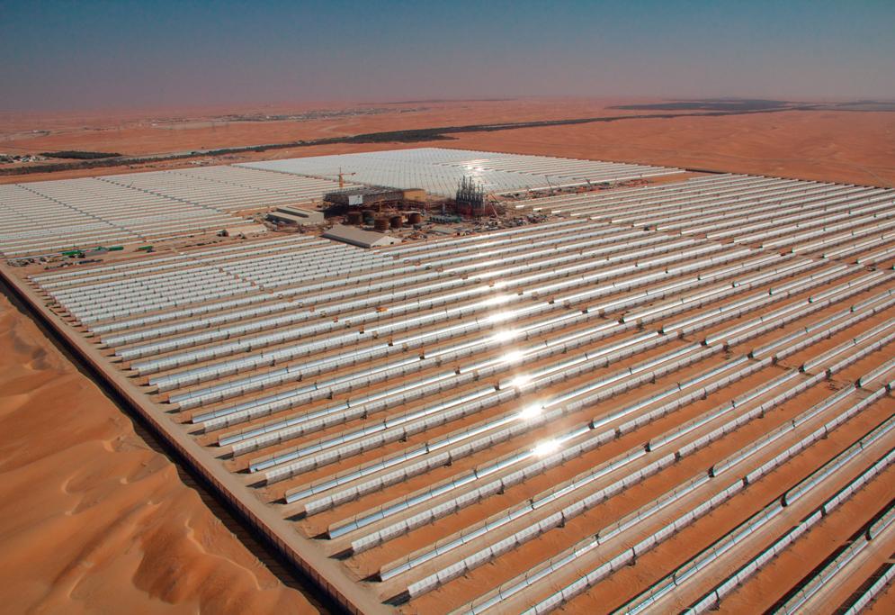 The largest parabolic trough plant in the Middle East: Shams-1, 100 MW plant includes a proprietary dry-cooling system,