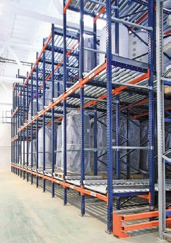 General Features of Live Pallet Racking Live storage racking for palletised loads are compact structures that incorporate roller