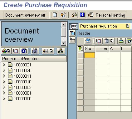 Copying a Purchase Requisition ME51N To bring the data from the existing document into the requisition, either select the Adopt icon within the document overview section -OR- Drag (with your left