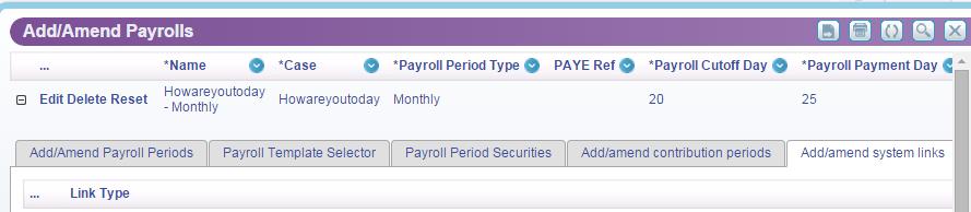 (This can be done before the first payroll period, or once the first payroll file has been loaded) Set up your employer as per the instructions above.