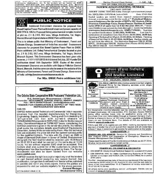 A copy of public notice in newspaper Divya Bhaskar Vadodra dated 10 July 2014 is enclosed herewith as Annexure:-VII. The public notice is provided as fig.no.47, 48 and 49.