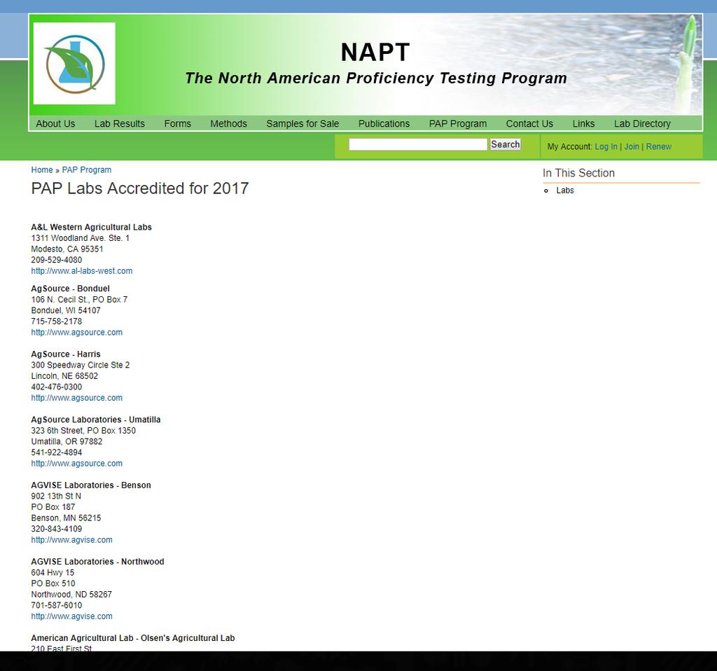 NAPT-labs passing evaluation