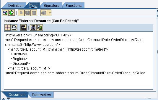 the source of the Message Mapping tool and select the request message.