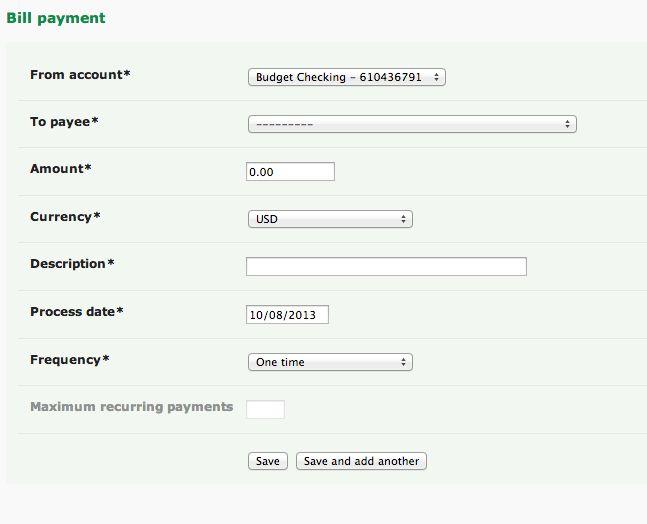 MAKE A PAYMENT TO AN EMPLOYEE OR FIRM Paying a Bill: To payee under the drop down menu you will see the list of payees that you have added, you can select one to pay.