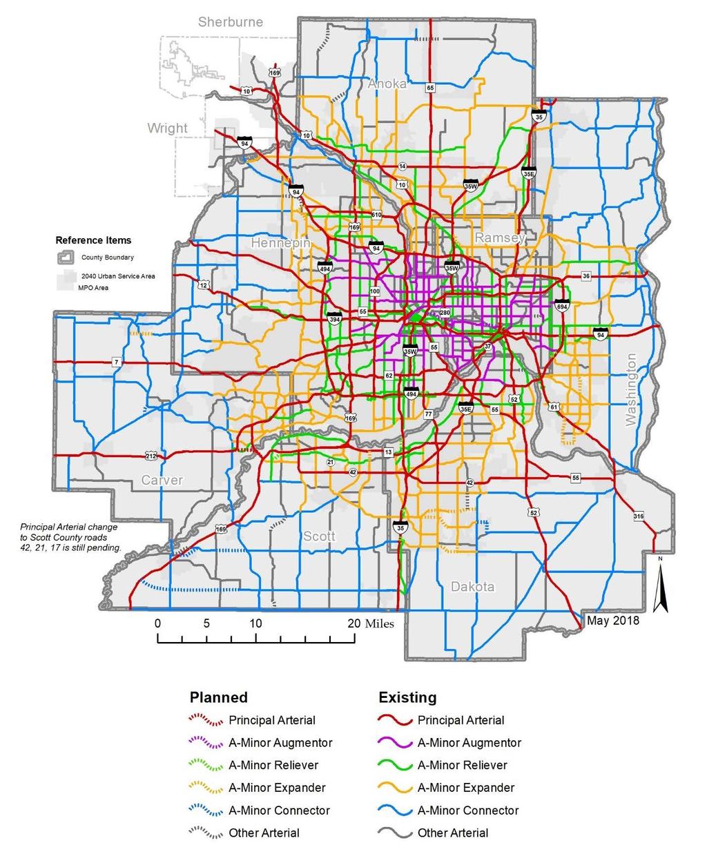 Figure 5-2: Principal and A-Minor Arterial System 2040 TRANSPORTATION POLICY PLAN