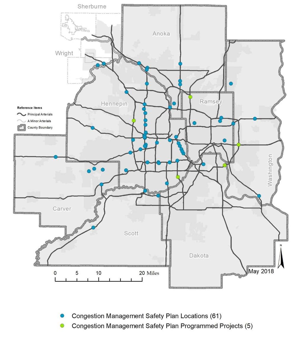 Figure 5-13: Spot Mobility Improvement Opportunity Areas Identified in CMSP 4 (MnDOT, 2018) 2040