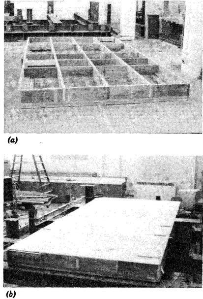 FIG. 7.-An Example of Sub-Framing and Panel Layout: (a) Sub-Framing; and (6) Plywood Panel Layout tion points are shown in Figs